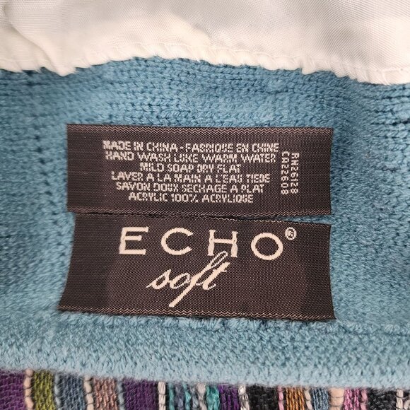 VTG Spring Lot Blue Tam Matching Scarf & Italian Leather Clutch Wallet Floral - Picture 10 of 15